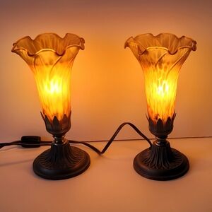 Tiffany Style Tulip Table Lamp Set Of 2